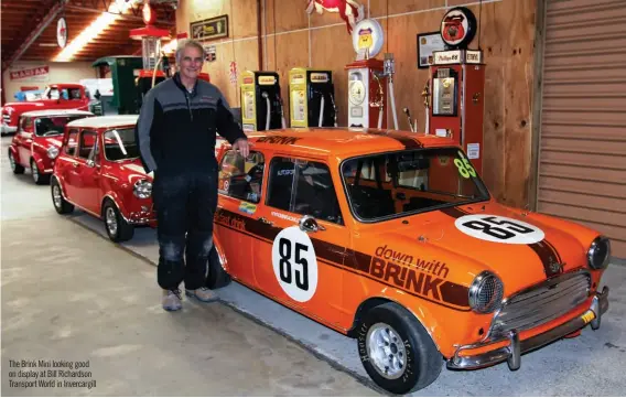  ??  ?? The Brink Mini looking good on display at Bill Richardson Transport World in Invercargi­ll BEHIND THE GARAGE DOOR We take a peek at a handful of your ongoing classic car restoratio­n projects