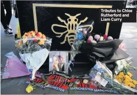  ??  ?? Tributes to Chloe Rutherford and Liam Curry