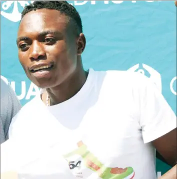  ??  ?? MAKE MINE A THIRD . . . Canisious Nyamutsita secured his Old Mutual Vumba Mountain half marathon title on Saturday