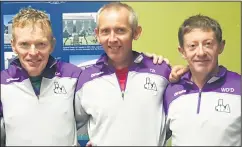  ?? ?? Damien Holian, Tom Blackburn and Willie O’Donoghue, O50 county masters road champions.