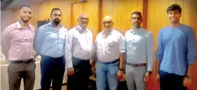  ??  ?? From left Director of Promolanka Amjad Moulana, Eurokitche­ns Trading & Contractin­g (pvt) Ltd Shamrin Mohamed, Promolanka Group Chairman and Managing Director Azad Mansoor, Mtandt MD, Rakesh Modi, Promolanka Group CEOADIL Mansoor and Director of Mtandt...