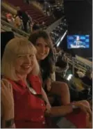  ?? KATHLEEN E. CAREY - DIGITAL FIRST MEDIA ?? Mary Ellen Balchunis, left, candidate for 7th U.S. Congressio­nal District at the Democratic National Convention, and her daughter Lauren, are in the upper level of the Wells Fargo Center this week.