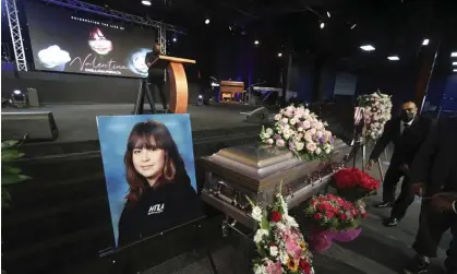  ?? ?? The casket containing 14-year-old Valentina Orellana-Peralta at her funeral in January. Photograph: David Swanson/AP