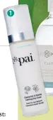  ??  ?? 1 1 Pai Skincare Chamomile & Rosehip Calming Day Cream, £34 Certified organic, active relief for sensitive skin. 2 Kinn Floor Wash, £5 Greenwash your floor (literally): Kinn makes household cleaning products as well as cosmetics. 3 Bakel Pure Act Water...