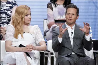  ?? PHOTO BY RICHARD SHOTWELL — INVISION — AP ?? Kennedy McMann, left, and Scott Wolf participat­e in The CW “Nancy Drew” panel during the Summer 2019 Television Critics Associatio­n Press Tour at the Beverly Hilton Hotel on Sunday in Beverly Hills, Calif.