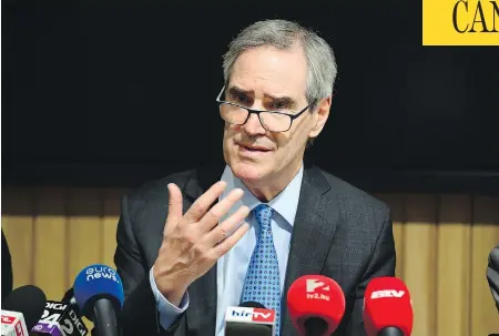  ?? ATTILA KISBENEDEK / AFP / GETTY IMAGES ?? Michael Ignatieff, president of Hungary’s Central European University, has vowed to fight a new law that forces any foreign-registered university in Hungary to also have a branch in its home country. The school has long been seen as a hostile bastion...