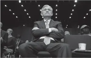  ?? Associated Press ?? ■ Jerome Powell, President Donald Trump’s nominee for chairman of the Federal Reserve, sits in the audience before being called to testify during a Senate Banking, Housing, and Urban Affairs Committee confirmati­on hearing on Capitol Hill in Washington....