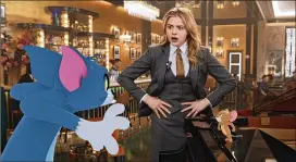  ?? COURTESY OF WARNER BROS. PICTURES ?? Tom (from left), Chloe Grace Moretz and Jerry co-star in the animated/live action movie “Tom & Jerry.”