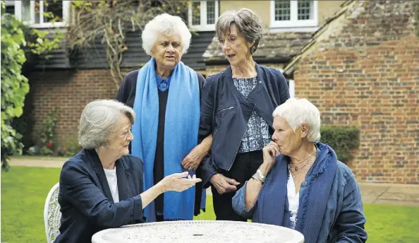  ?? MARK JOHNSON ?? Maggie Smith, left, Joan Plowright, Eileen Atkins and Judi Dench appear together in Nothing Like a Dame. Unfortunat­ely, they don’t get up to much mischief.