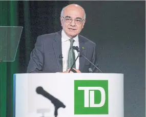  ?? PETER MCCABE THE CANADIAN PRESS FILE PHOTO ?? Bharat Masrani, CEO of TD, said no to a planned $13.4-billion (U.S.) deal to acquire First Horizon Corp. on Thursday, preferring the embarrassm­ent over a scrapped deal to committing the enterprise to potential folly, David Olive writes.