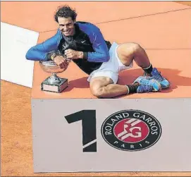  ?? FOTO: EFE ?? El jugador 10 de Roland Garros, Rafa Nadal, rey absoluto de la tierra batida