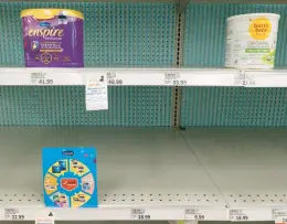  ?? MICHAEL CONROY/AP ?? A proposed bill would require the FDA to inspect infant formula plants every six months. Above, scarce baby formula on the shelves of a grocery May 10 in Carmel, Ind.