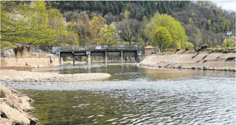  ?? FOTO: JAN SCHEIBE ?? Im Mai beginnen im Zuge der Modernisie­rung des Wasserkraf­twerks Fridingen die Arbeiten am Fluss.