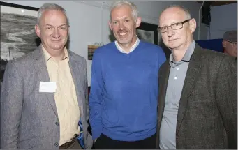  ??  ?? Jarlath Glynn, Dr Richard Hayes and Billy Roche.
