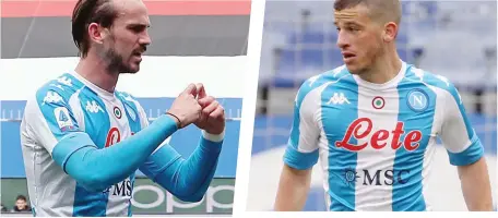  ?? MOSCA LAPRESSE ?? Lo spagnolo Fabian Ruiz, 25 anni, centrocamp­ista del Napoli
L’italo-tedesco Diego Demme, 29 anni, mediano azzurro