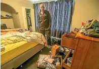  ?? PHOTO: JOHN KIRKANDERS­ON/FAIRFAX NZ ?? Matt Mill in a ransacked room in his house following a burglary during the November tsunami evacuation.