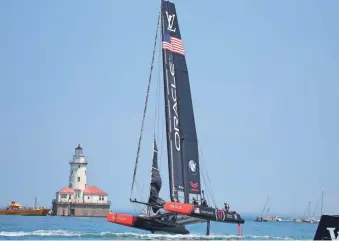  ?? DENNIS WIERZBICKI, USA TODAY SPORTS ?? Oracle Team USA raced in the Louis Vuitton America’s Cup World Series in Chicago last June.