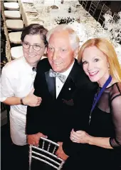  ??  ?? Margaret Chisholm and Susan Meister welcomed chefrestau­rateur Bruno Marti to a Les Dames d’Escoffier tribute dinner they co-chaired.
