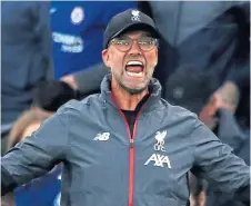  ??  ?? Jurgen Klopp is animated on the touchline.