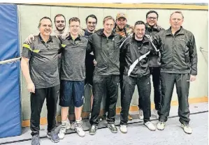  ?? FOTO: UNION WETTEN ?? Thomas Terhoeven-Urselmans, Leo Wefers, Philip Winterfeld, André Brouwers, Patrik Schilinsky, Markus Jansen, Christian Koch, Marc Ingenpaß und Andreas Spiegels (v.l.) kassierten nur eine Niederlage.