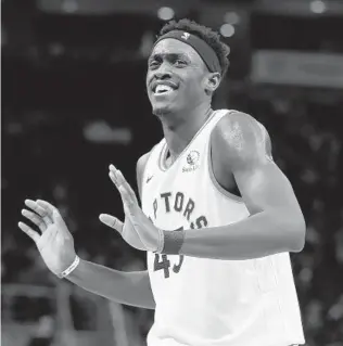  ?? GREGORY SHAMUS GETTY IMAGES ?? Toronto’s Pascal Siakam has taken on a bigger scoring role this season after Kawhi Leonard left.