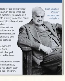  ?? ?? Ralph Vaughan Williams’ surname has no hyphen