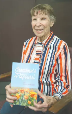  ?? BEA AHBECK/NEWS-SENTINEL ?? Pearl Klusman, seen Thursday in Lodi, has written a book called “Grandma’s Potpourri,” which contains poems she has written throughout her life.