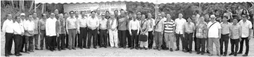  ??  ?? Front row, from seventh left, Chang, Limus, Tham, Liew, Chong, Lee, Pang and others at the site with the delegation from Wong Tai Sin Temple, Hong Kong.