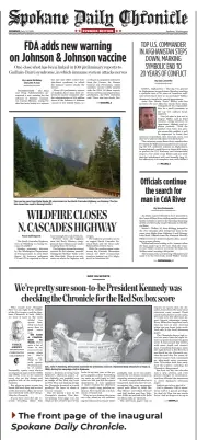  ??  ?? The front page of the inaugural
Spokane Daily Chronicle.