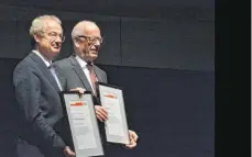  ?? FOTO: HOCHSCHULE ?? Vom Hochschuls­enat ernannt: Die neuen Ehrensenat­oren Harald Marquardt ( links) und Werner Till ( rechts).