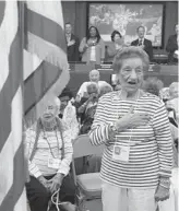  ?? ORIT BEN-EZZER/COURTESY ?? Lottie Albert, 102, was very active in supporting Democratic candidates in local and national races.