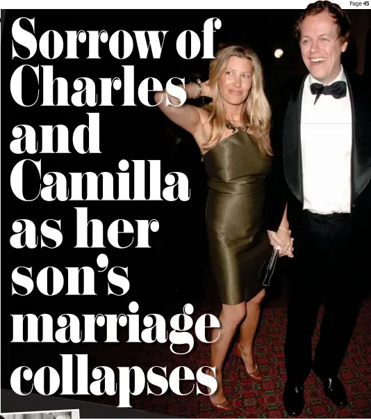  ??  ?? Living apart: Sara and Tom Parker Bowles. Inset, a young Tom with his parents and sister