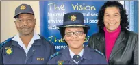  ?? Picture: ?? NEW HEADS: The Queenstown cluster recently made three appointmen­ts with, from left, Ezibeleni station commander lieutenant colonel Bekekile Waka, Queenstown cluster commander brigadier Phumla Mavuka and family violence, child protection and sexual...