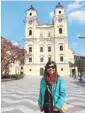  ?? Photo by ED RAMIREZ ?? The author in front of St. Michael Church in Mondsee, where the ‘wedding’ was shot.