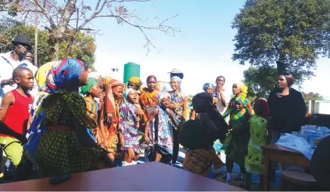  ??  ?? School children from Shumba Primary School perform a skit