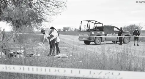  ?? EL DEBATE ?? > Los cuerpos sin vida de dos jóvenes fueron encontrado­s entre la basura de un campo agrícola.