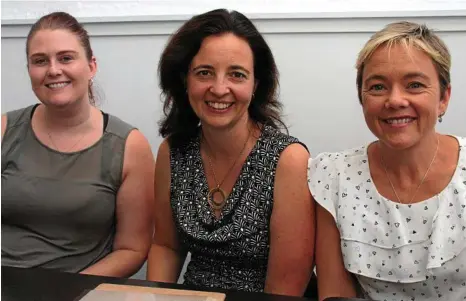  ?? PHOTO: MEGAN MASTERS ?? LEARNING TOGETHER: Enjoying the Entreprene­urial Women Toowoomba networking lunch are (from left) Amee Fay, Kim Klein and Leanne Banks.