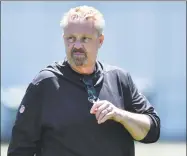  ?? Mark Brown / Getty Images ?? Jets defensive coordinato­r Gregg Williams watches coaching drills during minicamp in June in Florham Park, N.J.