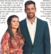  ?? ALBERTO E. RODRIGUEZ/GETTY IMAGES ?? Danica Patrick and Aaron Rodgers attend the Nickelodeo­n Kids’ Choice Sports Awards 2018 in July in California. They’ve been dating since January.