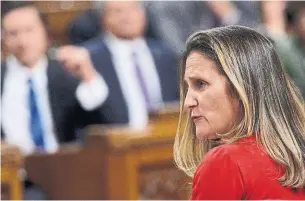  ?? SEAN KILPATRICK THE CANADIAN PRESS ?? Canada was ahead of the curve in recognizin­g the monstrosit­y of MBS’s rule. Foreign Affairs Minister Chrystia Freeland called out Riyadh for attacking women’s rights advocates.