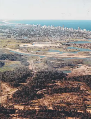  ??  ?? Robina looking east, in a photo not long before Ann Wason-Moore arrived on the Coast.