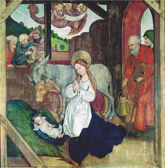  ?? by Martin Schongauer ?? Above: The Nativity, from the Altarpiece of the Dominicans
