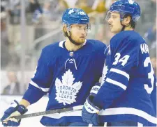  ?? CHRIS YOUNG/THE CANADIAN PRESS ?? Toronto’s William Nylander and Auston Matthews have clicked as linemates in Maple Leafs’ pre-season games.