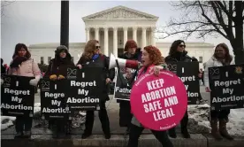  ??  ?? Anti-abortion and pro-choice protesters in Washington DC on 18 January 2019. Photograph: Mark Wilson/Getty Images