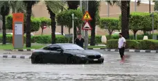  ?? AFP ?? A flooded street in Dubai after last month’s record rain