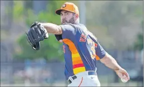  ?? ?? Justin Verlander, de los Astros de Houston, no iniciaría la temporada para terminar con su recuperaci­ón