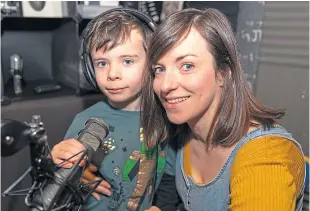  ??  ?? Dr Kate Arrow and son Alasdair Gray, 6, at the recording of the podcast.