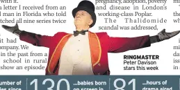  ??  ?? RINGMASTER Peter Davison stars this week