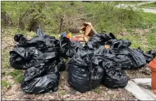  ??  ?? A sizable amount of refuse was collected to make an aesthetic impact on the area.