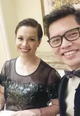  ?? – PHOTOS FROM LEA SALONGA’S WEBSITE ?? The author with Lea at the Manila Hotel in 2018.